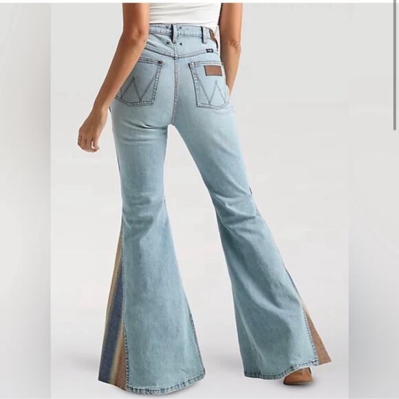 Wrangler x Pendleton Trumpet High Rise Flare Jeans 30x32 Rare Collaboration - Picture 2 of 14